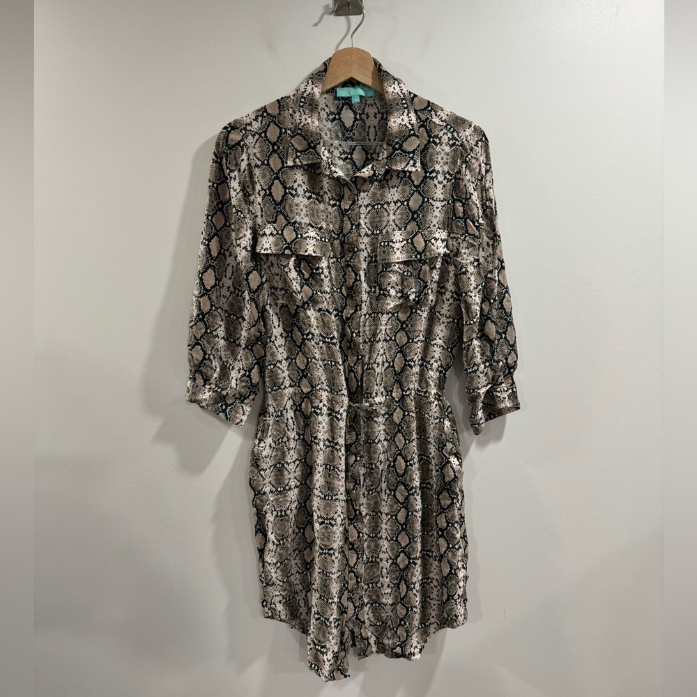 Melissa Odabash Snake Print Midi Dress Size Medium